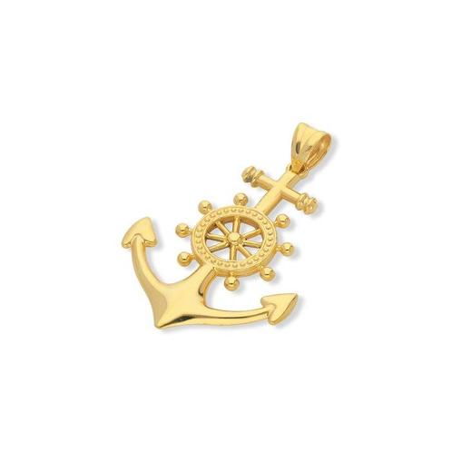 Zonder Minimumprijs - Hanger - 18 karaat Geel goud - Anker, Sieraden, Tassen en Uiterlijk, Antieke sieraden