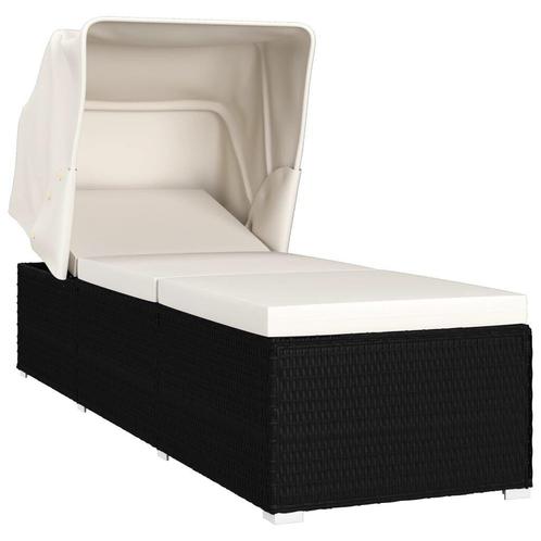 Ligbed Cremewit Rattan | Retourdeal | 35% Korting!, Tuin en Terras, Ligbedden, Nieuw, Rotan, Ophalen of Verzenden