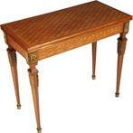 Franse marqueterie wandtafel te vergroten tot speeltafel ca, Ophalen of Verzenden