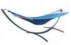Zwarte hangmatstandaard met blauw-paarse hangmat - Geschi..., Tuin en Terras, Hangmatten, Ophalen of Verzenden, Nieuw