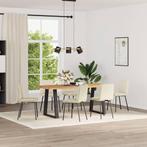 vidaXL Eetkamerstoelen 6 st fluweel crèmekleurig, Huis en Inrichting, Stoelen, Verzenden, Nieuw