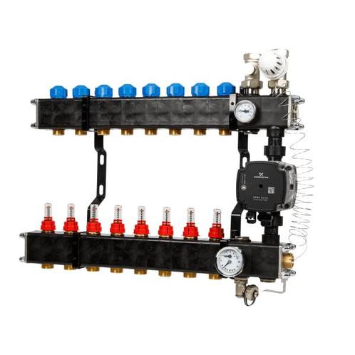 VTE composiet verdeler - pomp Grundfos - 8 groeps, Doe-het-zelf en Verbouw, Verwarming en Radiatoren, Verzenden