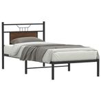 vidaXL Bedframe zonder matras bewerkt hout bruin eikenkleur, Eenpersoons, Bruin, Verzenden, Nieuw