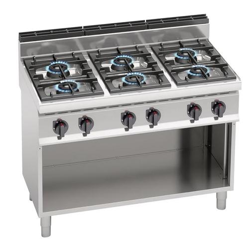 GGM Gastro | Gasfornuis - 42 kW - 6-pits - Hoogwaardig model, Witgoed en Apparatuur, Fornuizen, Inbouw, Verzenden