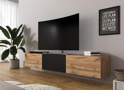 TV-Meubel zwart eiken 180 cm - TV kast, Huis en Inrichting, Kasten | Televisiemeubels, 150 tot 200 cm, 25 tot 50 cm, Nieuw, Overige materialen