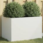 vidaXL Plantenbak 62x40x39 cm staal wit, Verzenden, Nieuw, Metaal