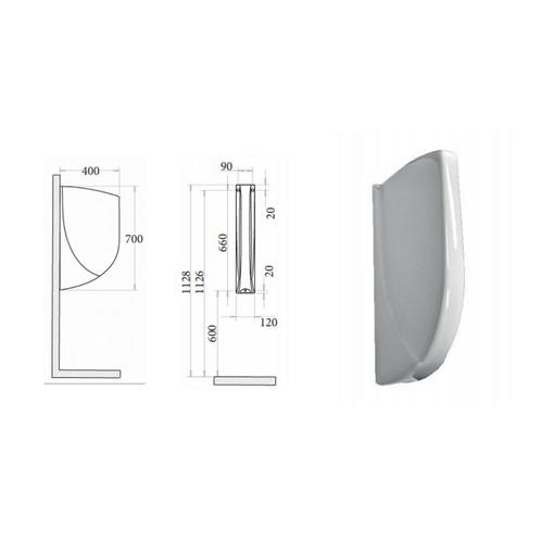 Schaamschot Sanicare Rondo 70x40 cm Keramiek Wit, Doe-het-zelf en Verbouw, Sanitair, Ophalen of Verzenden