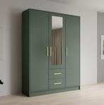 Kledingkast Groen | Garderobekast spiegel| Kleerkast va €399, Nieuw, 150 tot 200 cm, Overige materialen, 25 tot 50 cm