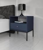 Nachtkastje blauw goud 54x39x56 Bedkast, Huis en Inrichting, Nieuw, Verzenden