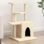 vidaXL Kattenmeubel met sisal krabpalen 83,5 cm crèmekleurig, Verzenden, Nieuw