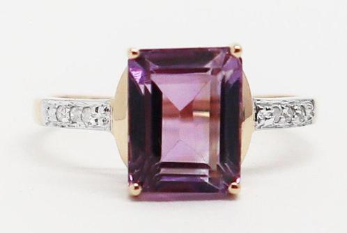 Zonder Minimumprijs - Ring - 14 karaat Geel goud Amethist -, Sieraden, Tassen en Uiterlijk, Ringen