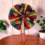Afrikaanse handwaaier - Ankara print waaier - Akwasi - Zwart, Huis en Inrichting, Woonaccessoires | Wanddecoraties, Ophalen of Verzenden