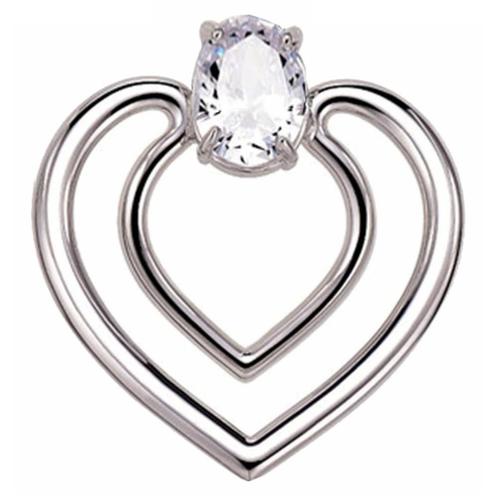 Fako Bijoux® - Sjaalklem - Hart Met Kristal - 40x43mm -, Sieraden, Tassen en Uiterlijk, Broches, Verzenden