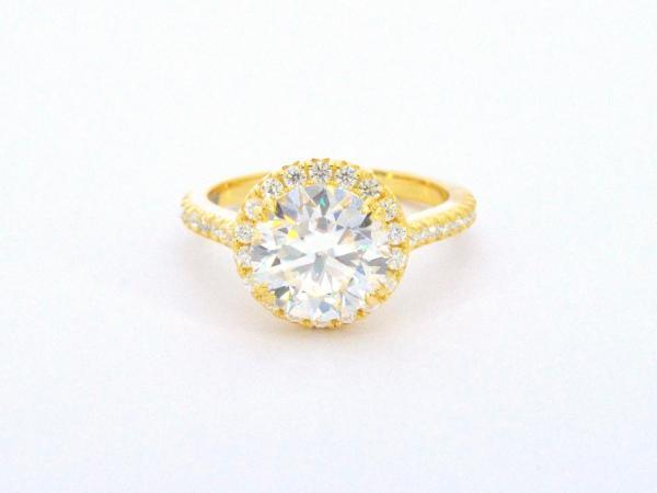 Veiling - Entourage ring briljant moissaniet 3.00 carat, Sieraden, Tassen en Uiterlijk, Ringen