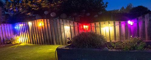 prikkabel - 50 meter met 50 LED lampen  (6 kleuren), Tuin en Terras, Buitenverlichting, Nieuw, Verzenden