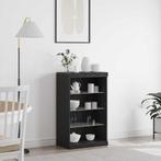 vidaXL Dressoir Zwart Eiken 60.5 x 37 x 100 cm Bewerkt hout, Huis en Inrichting, Kasten | Dressoirs, Verzenden, Nieuw, Overige houtsoorten