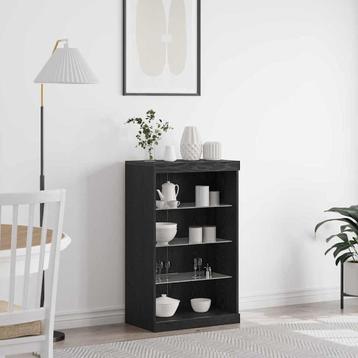 vidaXL Dressoir met LED-verlichting 60,5x37x100 cm zwart beschikbaar voor biedingen