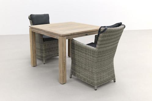 VDG Mante Paloma Grijs/Rome grey 100 cm. - tuinset 3-delig, Tuin en Terras, Tuinsets en Loungesets, Tuinset, Nieuw, Hout, Verzenden