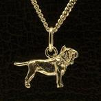 Gouden Mastino Napolitano oren gecoupeerd ketting hanger ..., Verzenden, Nieuw