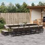 vidaXL 17-delige Tuinset met kussens poly rattan bruin, 6 zitplaatsen, Nieuw, Tuinset, Verzenden