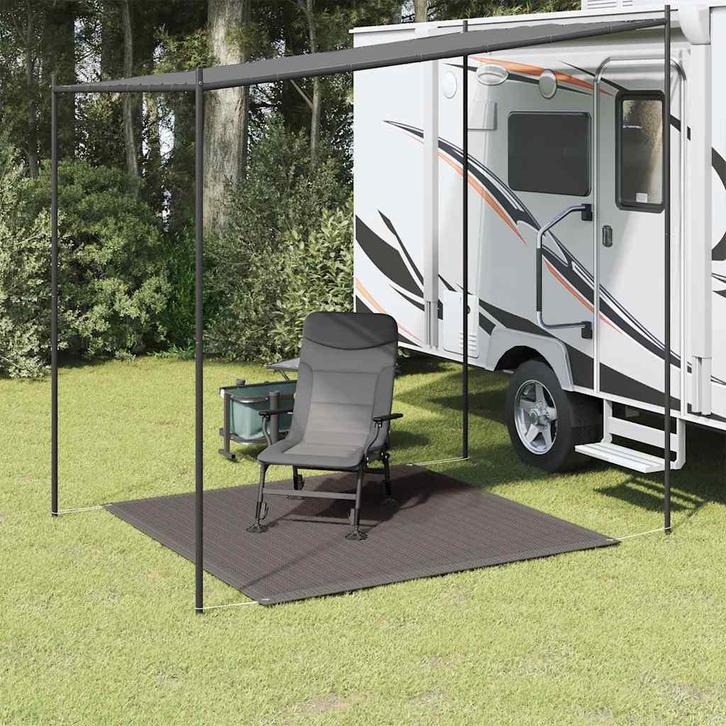vidaXL Tenttapijt 250x250 cm HDPE antracietkleurig, Caravans en Kamperen, Tentaccessoires, Nieuw, Verzenden
