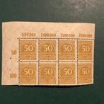 Duitse Rijk 1923 - 50.000 Mark in blok van 8 met plaatfout -, Gestempeld