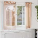 vidaXL Gordijnen voile met doorvoertules 2 st terracotta, Huis en Inrichting, Verzenden, Nieuw, Bruin