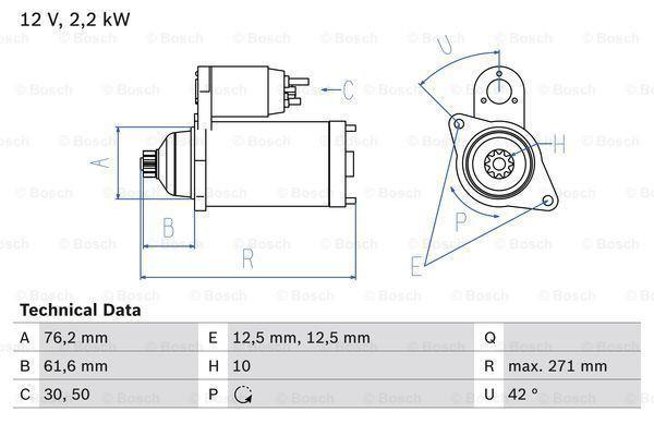 Startmotor / Starter VOLKSWAGEN MULTIVAN T5 (2.5 TDI,2...., Auto-onderdelen, Motor en Toebehoren, Nieuw, Ophalen of Verzenden