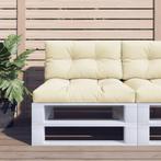 vidaXL Palletkussen 80x40x12 cm stof crèmekleurig, Huis en Inrichting, Woonaccessoires | Kussens, Verzenden, Nieuw