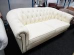 Chesterfield Maarssen ! Creme Leren 3 Zits Chesterfield Bank, Ophalen, Chesterfield, Driepersoons, Leer