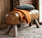 Gym Bench Leather Cognac - Gangbankje - Leder, Hout, Antiek en Kunst