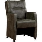 Leren eetkamerstoel Sharp - Kenia Antracite (grijs) -, Huis en Inrichting, Eigentijds, Modern, Nieuw, Leer, Ophalen of Verzenden