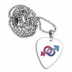 Plectrum ketting of sleutelhanger van man en vrouw teken, Verzamelen, Ophalen of Verzenden, Nieuw