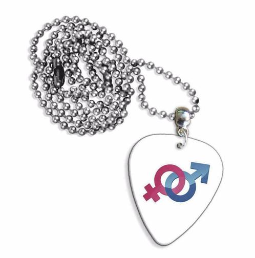 Plectrum ketting of sleutelhanger van man en vrouw teken, Verzamelen, Overige Verzamelen, Nieuw, Ophalen of Verzenden
