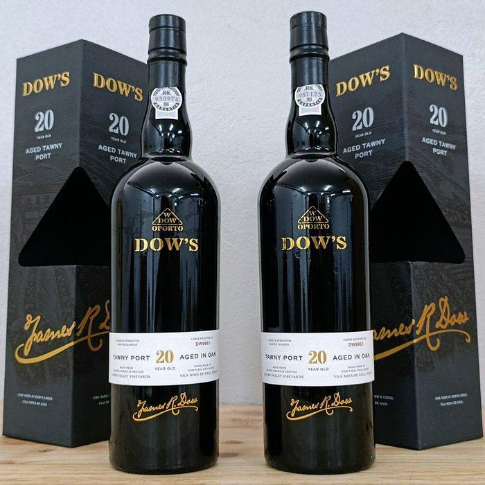 Dows - 20 years old Tawny - Porto - 2 Flessen (0.75 liter), Verzamelen, Wijnen