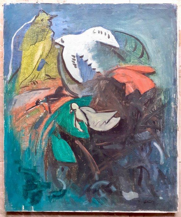 Sigfrido Oliva (1942) - Uccelli in volo, Antiek en Kunst, Kunst | Schilderijen | Klassiek