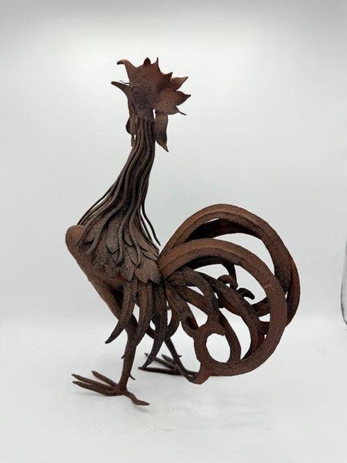 sculptuur, Gallo in ferro battuto - 40 cm - Metaal, Antiek en Kunst, Curiosa en Brocante
