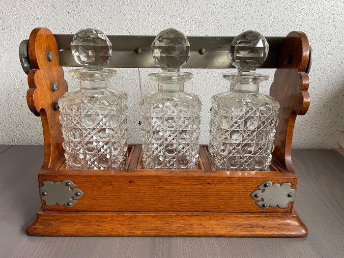 Drankkast - Kristal, Eik - Tantalus decanteerset, Antiek en Kunst, Antiek | Overige Antiek