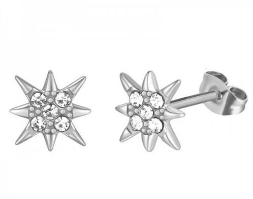 Ster oorbellen - Studs, oorpiercings - Verkleuren niet, Sieraden, Tassen en Uiterlijk, Oorbellen, Met strass, Zilver, Nieuw, Overige materialen