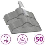 vidaXL 50-delige Kledinghangerset anti-slip fluweel grijs, Kleding | Dames, Verzenden, Nieuw