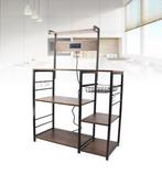 Keukenrek Hout en Staal– Multifunctioneel Magnetronrek 90 cm, Huis en Inrichting, Kasten | Boekenkasten, Verzenden, Nieuw