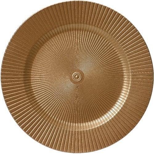 Onderbord Rond Goud Geribbeld 33 cm, Huis en Inrichting, Woonaccessoires | Kunstplanten en Kunstbloemen, Nieuw, Ophalen of Verzenden