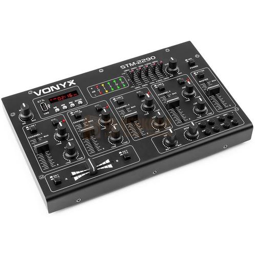 Vonyx STM2290 - 8-Kanaals Mixer Geluidseffecten USB/MP3/BT, Muziek en Instrumenten, Mengpanelen, Nieuw, Ophalen of Verzenden