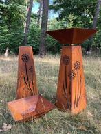 Sculptuuur voor buiten, Bloembak - Roest - Zuil - 97 cm -