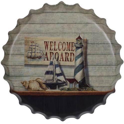Bierdop/kroonkurk Welcome Aboard NIEUW, Huis en Inrichting, Woonaccessoires | Tekstborden en Spreuken, Nieuw, Ophalen of Verzenden