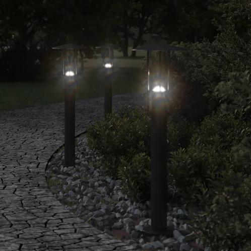 vidaXL Vloerlamp voor buiten 60 cm roestvrij staal zwart, Tuin en Terras, Buitenverlichting, Nieuw, Verzenden