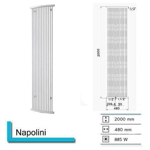 Handdoekradiator Napolini 2000 x 480 mm Zwart, Doe-het-zelf en Verbouw, Sanitair, Overige typen, Nieuw, Ophalen of Verzenden