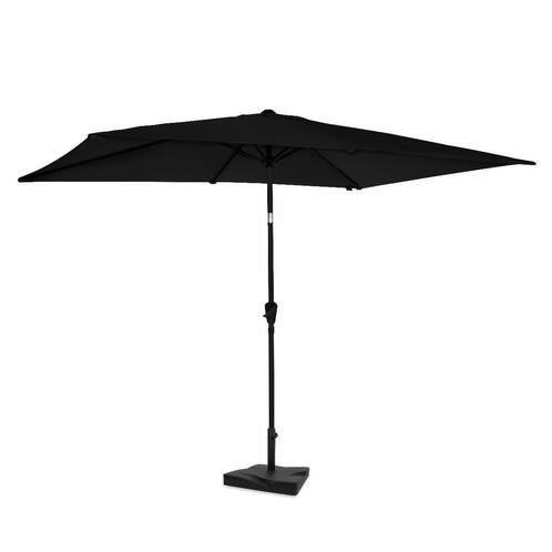 Parasol Rapallo 200x300cm –  Premium parasol – Zwart | Incl., Tuin en Terras, Parasols, Nieuw, Verzenden