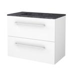 Badmeubelset BWS Salt 80x46cm Met Grepen 2 Lades Met, Doe-het-zelf en Verbouw, Ophalen of Verzenden, Nieuw, Chroom, Bad