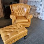 Haeck turnable Armchairs Fauteuils + hocker set - Gouden Eik, Ophalen of Verzenden, Nieuw, Leer, Chesterfield